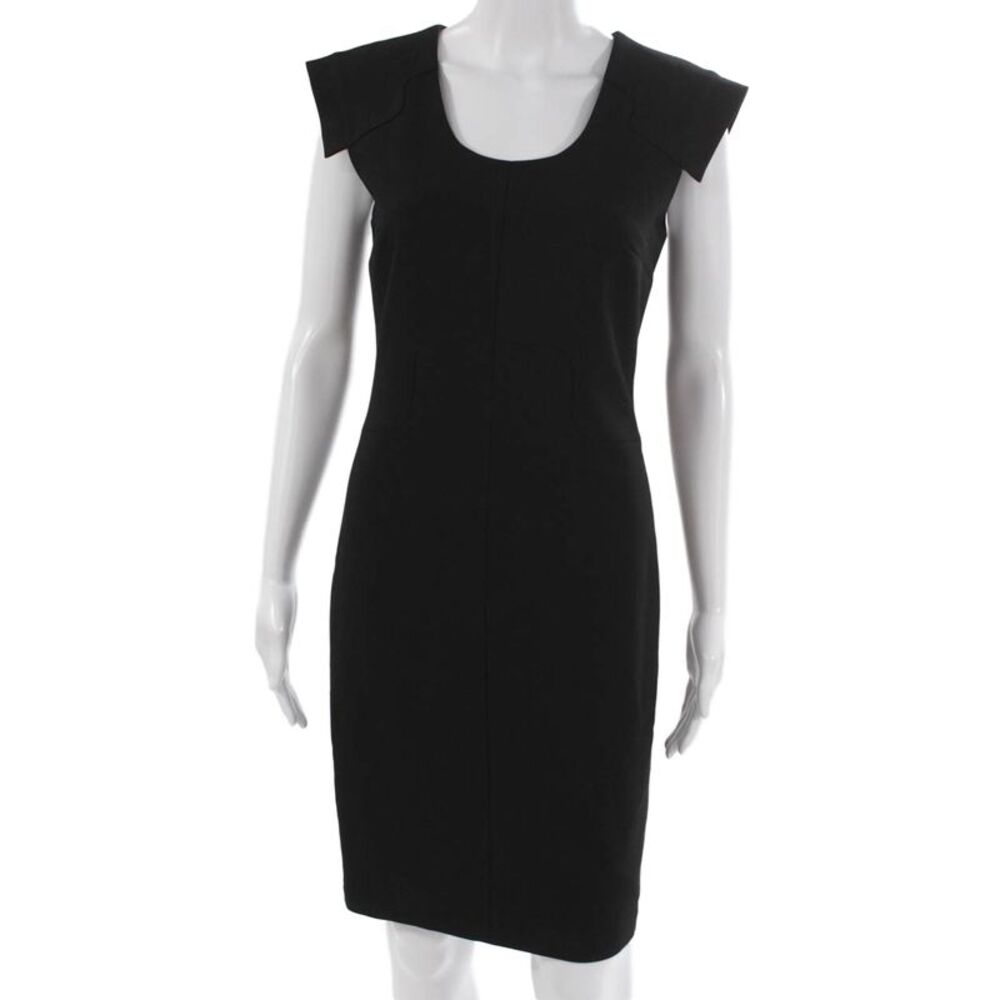 Robert Rodriguez Women Sheath Dress Black Scoop Neck Sleeveless Size 4